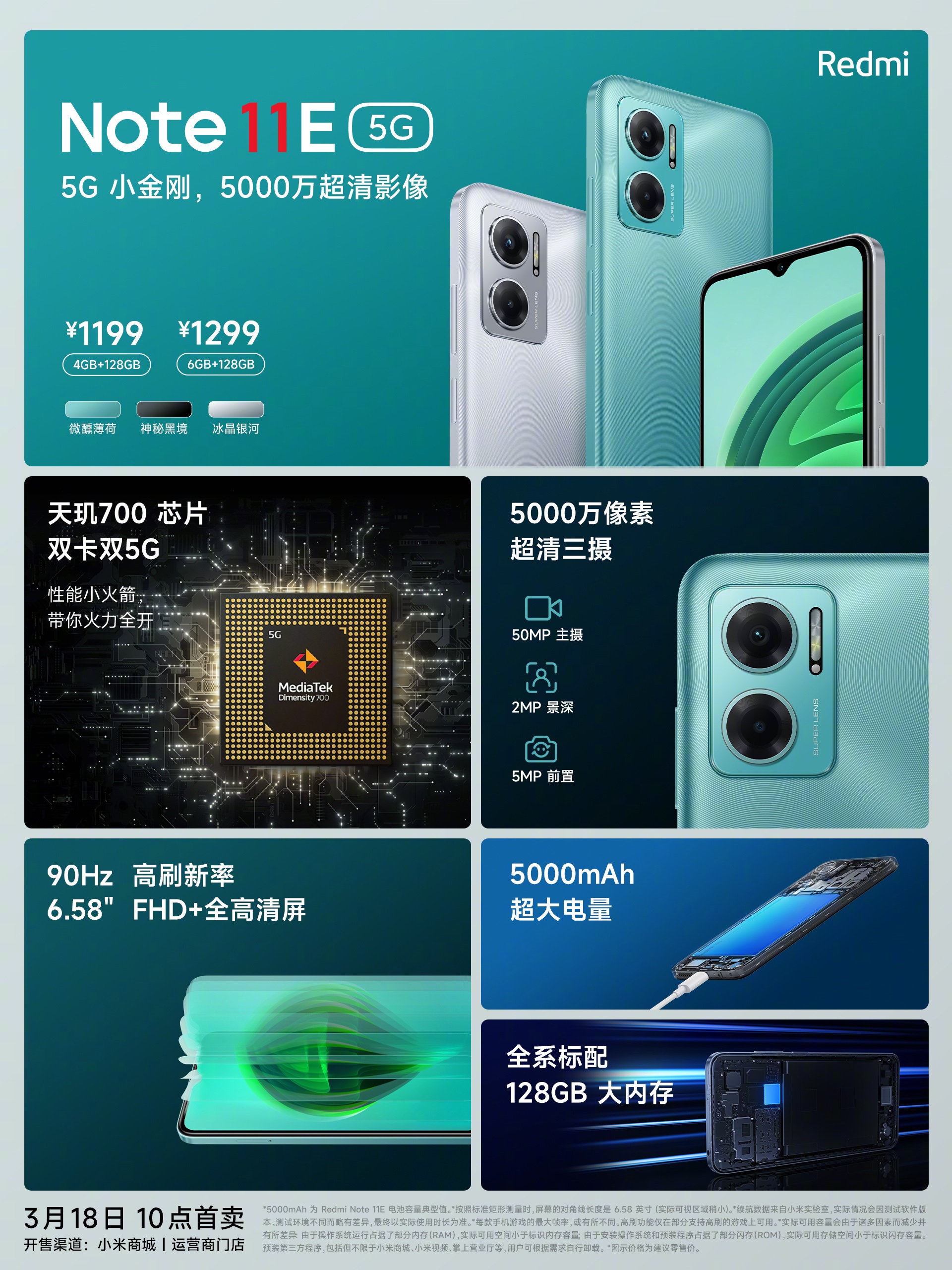 Представлен Redmi Note 11E 5G. Это бюджетник с необычным дизайном, 90-герцовым экраном и игровым процессором